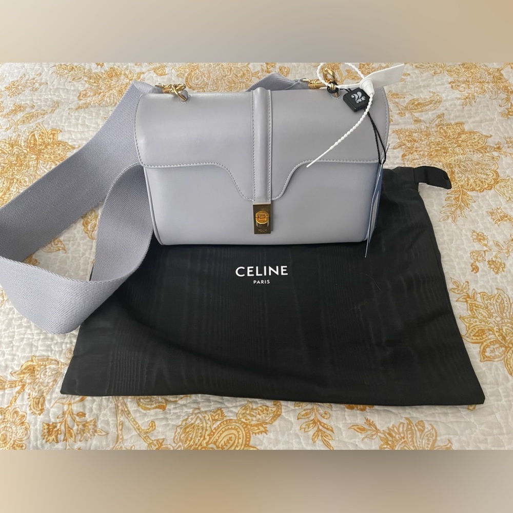 Celine Supple Calfskin Teen Soft 16 Bag Arctic Blue NEW w/tags
